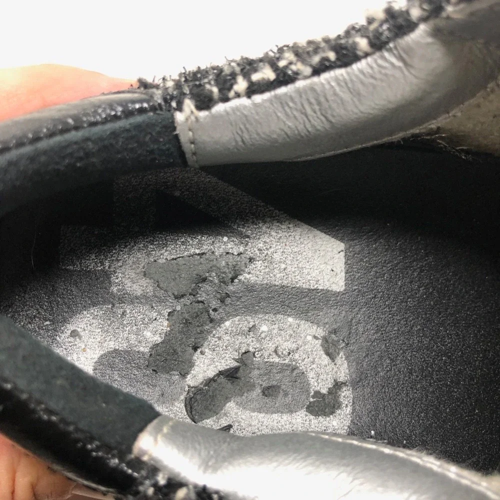 P448 John Shaka‎ Low Top Sneakers Womens 37 6.5 Black Tweed Lace Up Streetwear
